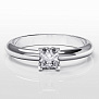Помолвочное кольцо из белого золота с лабораторным бриллиантом огранки Принцесса  (Вес 3 гр.)