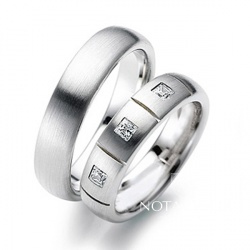 Обручальные кольца на заказ из белого золота с бриллиантами i270 (Вес пары: 12 гр.)