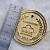 Подарочная золотая медаль руководителю с логотипом компании и гравировкой (Вес: 72 гр.)