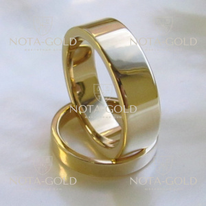 Гладкое классическое обручальное кольцо (Вес пары: 11 гр.)