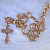 Православный крест из красного золота с эмалью и бриллиантами на цепочке плетение Краб Средний (Вес: 74 гр.)