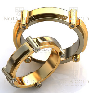 Обручальные кольца в техно стиле на заказ (Вес пары: 11 гр.)