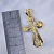 Нательный крест из позолоченного серебра с ликами святых, бриллиантами и образом иконы Покрова Божьей Матери (Вес 6 гр.)