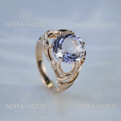 Женское кольцо из золота с камнем клиента (Вес: 5 гр.)