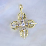 Амулет крест тибетского Дордже двойной из серебра с позолотой (Вес: 14 гр.)