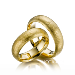 Фактурные обручальные кольца с необычным дизайном на заказ (Вес пары: 19гр.)