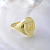 Мужское кольцо-печатка из жёлтого золота с эмблемой и личной гравировкой (Вес: 9 гр.)