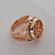 Именное кольцо с  инициалами из красного золота с чёрными бриллиантами (Вес: 38 гр.)