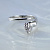 Легковесное серебряное кольцо с пяточкой ребёнка родированное серебро 925 пробы с фианитом (Вес: 2,5 гр.)