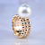 Оригинальное женское кольцо с шариками из красного золота с жемчугом (Вес: 11 гр.)