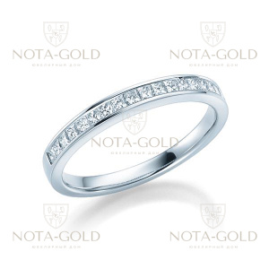 Помолвочное кольцо из белого золота с дорожкой бриллиантов 0,37 карат по полукругу (Вес: 3 гр.)