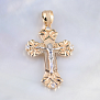Нательный позолоченный серебряный крест с распятием и фианитами по образцу Клиента (Вес: 9 гр.)