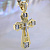 Золотой крест с ликами святых и бриллиантами на цепочке плетение Краб Малый (Вес: 60 гр.)