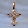 Крестик из красного золота с сапфирами (Вес 11 гр.)