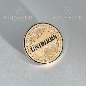 Памятная корпоративная медаль монета Unibirrs из серебра с позолотой (Вес 12,3 гр.)