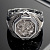 Мужское кольцо из платины с монограммой и черными бриллиантами (Вес 31,5 гр.)  