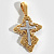 Детский золотой крестик с бриллиантами на крещение (Вес: 2 гр.)