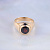Перстень из красного золота с завальцованным круглым гранатом (Вес: 12 гр.)
