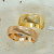 Текстурные парные обручальные кольца с бриллиантами на заказ (Вес пары: 15 гр.)