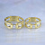 Эксклюзивное обручальное кольцо браслетного типа на штифтах жёлтого золота с крупными бриллиантами (Вес пары: 17 гр.)