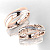Дизайнерские ажурные обручальные кольца из красно-белого золота с бриллиантами (Вес: 11 гр.)