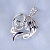 Серебряная подвеска мать с ребёнком в форме сердца с фианитом (Вес 4,5 гр.)