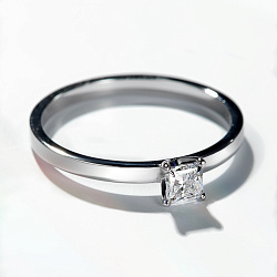 Помолвочное кольцо из белого золота с бриллиантом Принцесса 2,5мм (Вес 2,1 гр.)