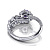 Женское кольцо из белого золота с бриллиантовым пером и камнем танзанит (Вес 3,3 гр.)