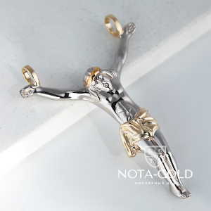 Подвеска распятие без креста из серебра с позолотой (Вес 25 гр.)