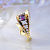 Женское кольцо Букет роз из жёлтого золота с турмалином и бриллиантами (Вес: 17,5 гр.)