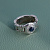 Подвижное мужское кольцо - печатка браслетного типа из золота с сапфиром и бриллиантами (Вес: 15 гр.)
