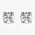 Женские серьги пусеты гвоздики с искусственными бриллиантами 0,5ct 5мм на четырех крапанах (Вес 2 гр.)