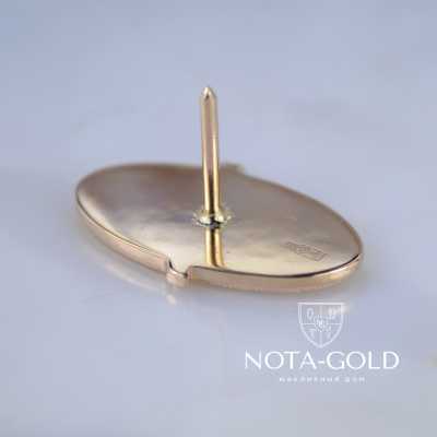 Значок на юбилей 50 лет из красного золота с бриллиантами для сотрудника Научно-исследовательского института космического приборостроения