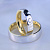 Классические обручальные кольца с бриллиантом - снаружи белое, внутри желтое золото (Вес пары: 24 гр.)