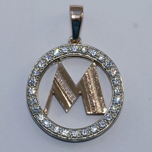 Медальон из белого золота с логотипом Компании (Вес: 3 гр.)