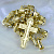 Большая тяжёлая цепочка с крестиком на шею из жёлтого золота 585 пробы (Вес: 179 гр.)