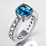 Женское кольцо из белого золота с бриллиантами и грандидьеритом (Вес 8,5 гр.)