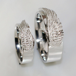 Эксклюзивное обручальное кольцо Крылья Ангела на заказ (Вес пары: 14 гр.)