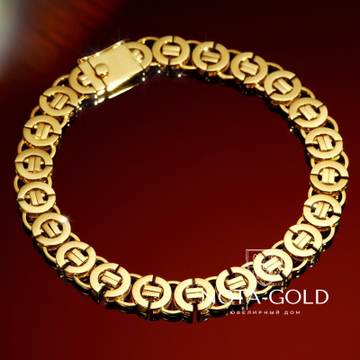Эксклюзивный золотой браслет Тристан из жёлто-белого золота (Вес 35 гр.)