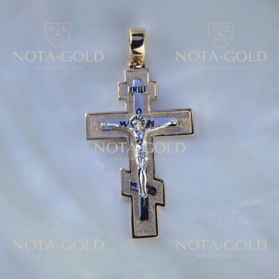 Православный нательный крест из красно-белого золота (Вес 15,5 гр.)