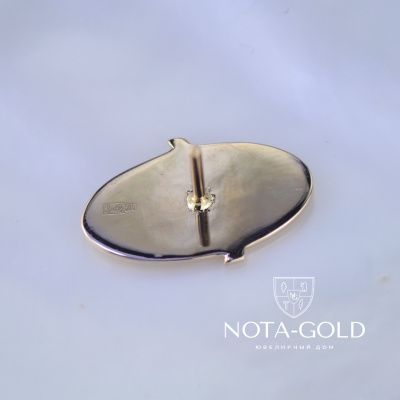 Значок на юбилей 50 лет из красного золота с бриллиантами для сотрудника Научно-исследовательского института космического приборостроения