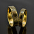 Свадебные кольца с отпечатком пальцев из жёлтого золота с чернением (Вес пары: 10.5 гр.)