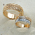 Обручальные кольца с листьями (отпечатками листочков) и бриллиантами на заказ (Вес пары: 16 гр.)