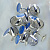 Корпоративные запонки из серебра с синей эмалью и логотипом компании (Вес пары: 11 гр.)