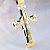 Нательный золотой крест с рубинами, распятием и образом Архангела Михаила (Вес 32 гр.)