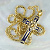 Эксклюзивный большой мужской крест с бриллиантами и синей эмалью на цепочке плетения Колос (Вес: 74 гр.)