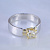 Золотое кольцо с крупным бриллиантом 0,80 карат плоского профиля из двух оттенков золота (Вес: 6,5 гр.)