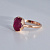 Женское кольцо из красного золота с крупным рубином (Вес 3,3 гр.)