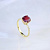 Женское кольцо из жёлтого золота с крупным рубином и бриллиантами (Вес: 2 гр.)
