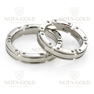 Обручальные кольца в техно стиле на заказ (Вес пары: 12 гр.)